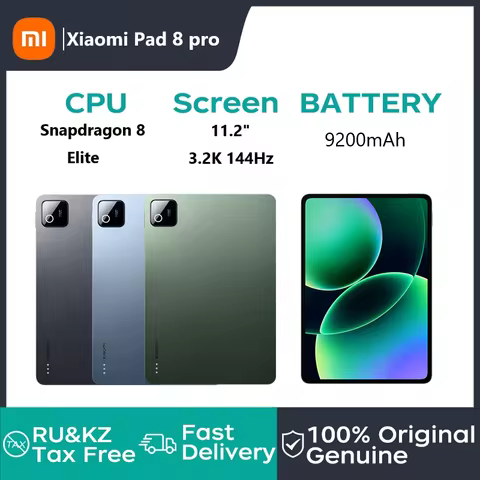 New 2025 Xiaomi Tablet Xiaomi Pad 8 Pro 11.2"144Hz 3.2K Snapdragon 8 Elite HyperOS 3 9200mAh 67W Fas