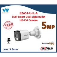 Dahua 5MP Smart Dual-Light Bullet 3.6mm HD-CVI Camera - B2A51-U-IL-A