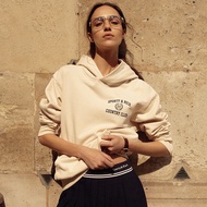 Sporty&Rich 24Autumn and Winter New Letter Print Fleece-Lined Women's Hooded Sweatshirt