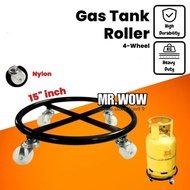 High Quality Heavy Duty 4 Wheel Iron Gas Tank Roller/Metal Gas Stand/Gas Tank Trolley/Roda Tong Gas/