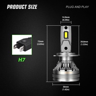 Novsight N37 9005(HB3) 9006(HB4) 9007 H1 H3 H4 H7 H11 H13 หลอดไฟหน้ารถLEDสำหรับไฟสูง/ต่ำ/ไฟตัดหมอก 1