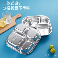 Student University 304 Stainless Steel Girls' Divided Plate Three-Grid Fast Food Plate Lunch Box Din