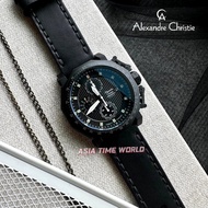[Original] Alexandre Christie 9213 NMCLIPBA Chronograph Men's Watch with Luminous Function Black Genuine Leather