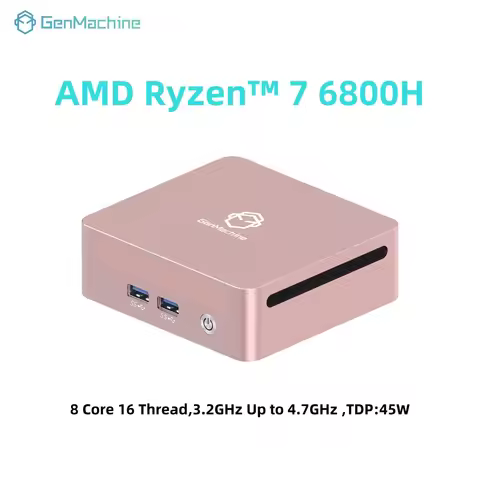 GenMachine Ryzen PRO 6800H MINI PC Windows 11 8C/16T 3.2Ghz LPDDR5 6400Mhz 24G RAM 256G ROM WIFI6 BT