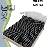 Sprei Korea Aesthetic 180x200 160x200 120x200 100x200 90x200 80x200 Kotak Hitam