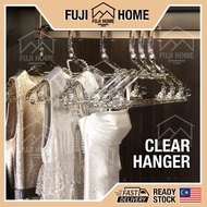 🏠READY STOCK🏠PVC Transparent Clothes Hanger Shiny Clear Plastic Hangers Hanger Penyangkut Tudung Baw