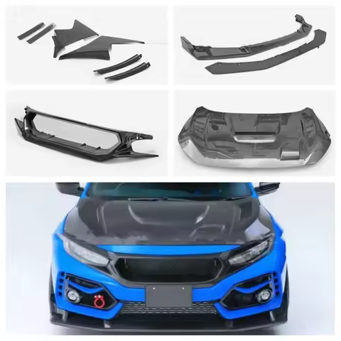 Carbon Fiber Body kit for Honda civic FK8 TypeR Modified Engine hood Radiator grille Air knife Front