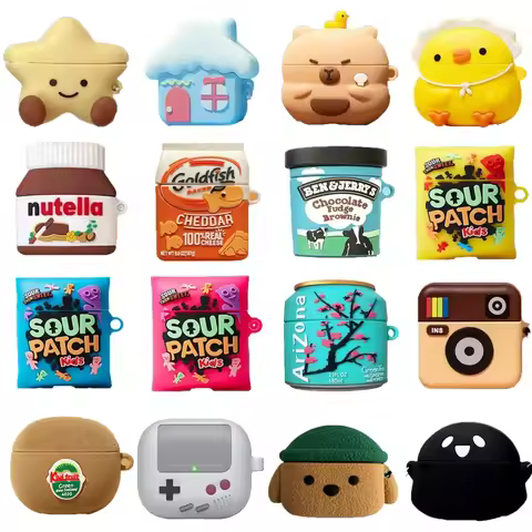 3D Silicone Earphone Case for Airpods 4 2024 Cute Cartoon Headphone Charging Box Cover for Airpods P