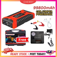 🍒CHERRY🍒99800Mah Car Jumper Car PowerBank Multi function Car Pump Starter Car Tyre Jumper Kereta