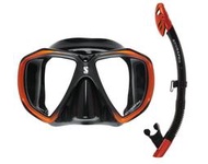 【Water Pro水上運動用品專賣店】{Scubapro}-Spectra 雙面鏡 + 乾式呼吸管 浮潛/潛水 黑橘色