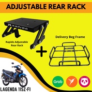 [READY STOCK] LAGENDA 115Z-FI/110ZR RAPIDO ADJUSTABLE REAR RACK WITH DELIVERY/TAPAK BAG FRAME BELAKA