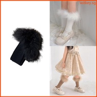 WIT AntiSlip Warm Socks Kids Girl Stretchy Knee  Socks Furry Edge Fashion Socks