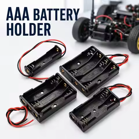 1x 2x 3x 4x AAA Battery Box Case Holder with Wire Leads Side By Side Battery Box Connecting Solder f