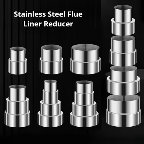 1pc Stainless Steel Stove Pipe Extension Reduction Connector Flue Pipe Reducer Tubing Connector Chim
