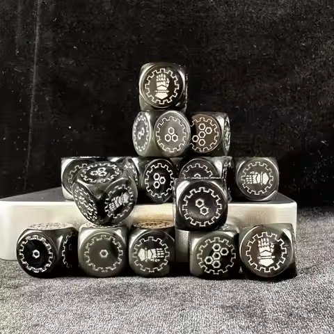 Iron Hands Themed Dice Warhammer 40K Space Marines Dice 20Pcs Swirl Dark Grey Resin D6 Collectible W