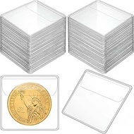 Eaasty 250 Pcs Single Pocket Coin Sleeves Currency Bill Holders Clear PVC Individual Sleeves Holders