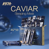 NYKAA Sleeping Collagen Mask Skin Brighten Facial Mask with Caviar Nicotinamide 4g*50pcs Masker Muka