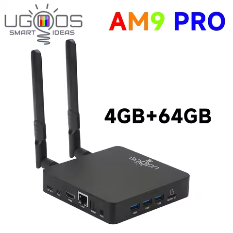 Ugoos AM9 PRO Smart TV Box Android 14 Amlogic S905x5-J LPDDR5 4GB 64GB WiFi 6 BT5.3 1000M LAN 4K HDR