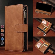 Zipper Wallet Case for Google Pixel 10 Pro XL 10A 9 9A 8 7 8A 7A 6 6A 5G Retro PU Leather Flip Cover