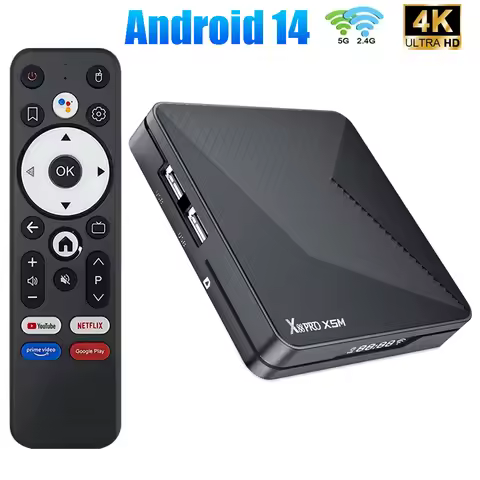 Android 14 TV BOX Amlogic S905X5M Smart TV Box Support 2.4G/5G WiFi6 BT 5.0 2G 64G 1000M Lan Media P