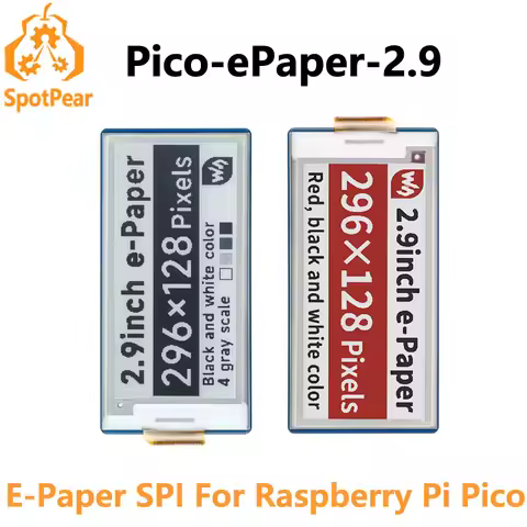 2.9inch E-Paper E-Ink Display Module SPI 296×128 Display Color option for Raspberry Pi Pico Developm