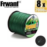 Frwanf สายถักเอ็นตกปลา PE สำหรับ 8เส้นยาว2000เมตรสาย X8ถักเปีย6-300LB สีดำสีแดงสีเขียวส้ม