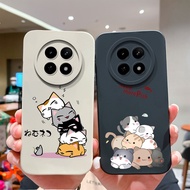For Oppo Realme 12 12x Casing Lovely Cat Expression Liquid Drop-Resistant Protective Non-slip Shockp