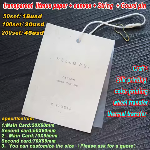 Canvas Linen Cotton Tag Custom Clothing Pvc Soft Glue Transparent Litmus Paper Canvas String Gourd P