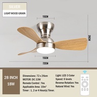 28 inch LED Ceiling Fan Light DC Motor with Remote Control Vintage Style