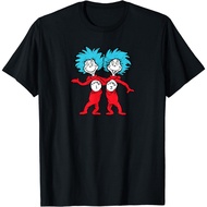 Unisex PREMIUM ADULT MEN'S T-SHIRTS Dr. Seuss Thing 1 Thing 2 Buddies T-Shirt