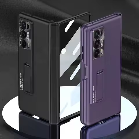 Magnetic Hinge Armor Plastic Case For Honor Magic V2 Anti-knock Outer Screen Glass Holder Matte Hard