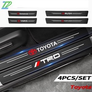 For Toyota TRD Avanza RUSH YARIS Innova Wigo 4pcs Carbon Fiber Car Door Sticker Protector Auto Prote