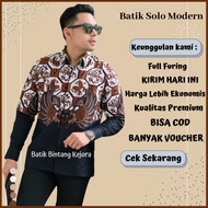 The Latest Long Sleeve Men Batik Shirt 2022 Super Cool Full Furing Batik Shirt Premium Quality Luxury Stitching Elegant Batik Shirt Smooth Batik Shirt Present Employee Work Party Modern Motifs Simple Batik Shirts For Young People People Batik Shirt Kejo