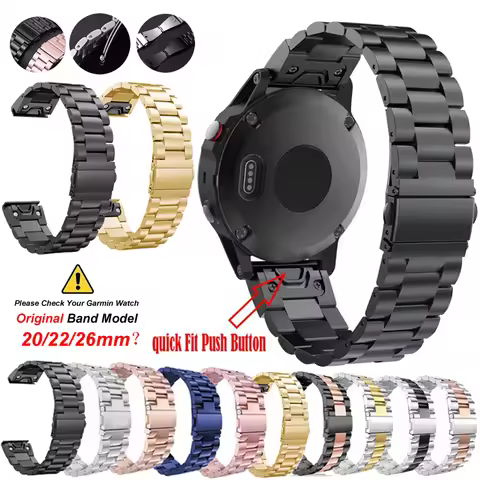 20 22mm 26mm Quick Release Metal Band For Garmin Approach S70 S60 S50 Strap For Garmin Fenix 8/7/7X 