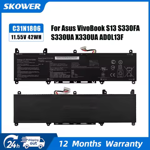SKOWER 11.55V 48Wh C31N1806 Replacement Laptop Battery for Asus VivoBook S330FA S330UA X330UA X330FL
