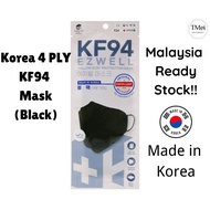 [READY STOCK] Made In Korea EZWELL 4-Ply KF94 adult face mask (Black) Individual Pack