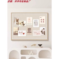 Cream photo wall cork board felt board wall sticker ins Wind-themed background wall message board wa