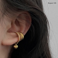 Hollow Heart Clip Earrings For Women Earing Without Hole Jewelry Fake Earrings Single Ear Bone Clip 