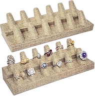 MOOCA 2 Pcs Set Ring Organizer for Showcase Display Drawer, 12 Short Ring Storage Holder, Jewelry Di