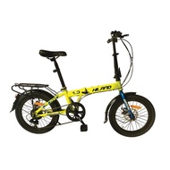 SHIMANO Gear HILAND 20 Inch Foldable Bicycle 7 Speed Bike FFCFB‐HUFD001, Folding bike (Yellow Color)