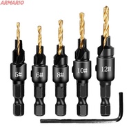 ARMARIO Drill Bit Set, Practical Drilling Pilot Holes Carpentry Drill Set,  Universal Screw Drill Bi