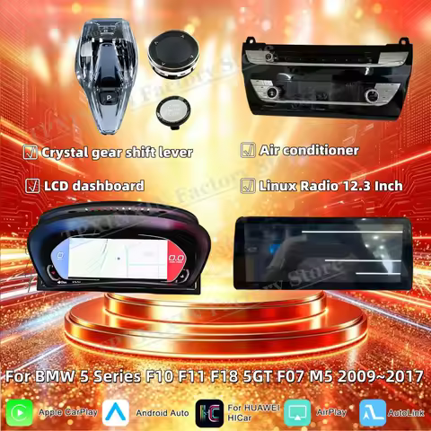 For BMW 5 Series F10 F11 F18 5GT F07 M5 2009~2017 Linux Digital LCD Virtual Cluster Cockpit Carplay 
