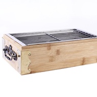 Barbecue Grill Barbecue Grill Wooden Outdoor Household Wholesale Charcoal Retro Barbecue Grill Smoke