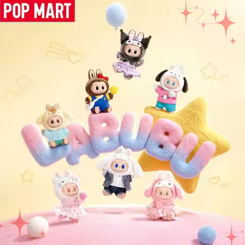 New Genuine POPMART Labubu Sanrio Hello Kitty Kuromi Plush Pendant Blind Box Holiday Gift