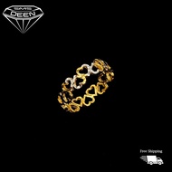 SMS DEEN Fancy Chrome Heart Ring, ±1.3-1.9GM - Gold 916 Emas - Cincin Chrome Heart
