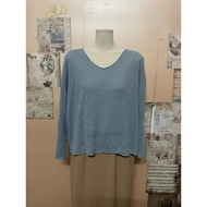 Korean women's blue mongtogi shirt, loose form a61