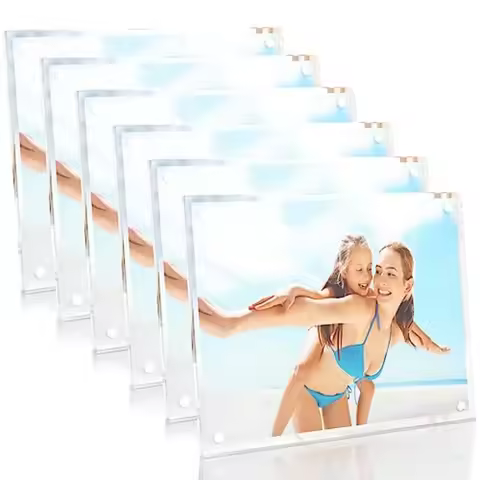Picture Frames, 6 Pack 8x10 inch Acrylic Picture Frame Clear 8 x 10 Photo Frames Magnetic Picture Fr