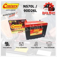 Bateri Kereta / Car Battery - Century Marathoner Max - MF - NS70L/R - 90D26L/R