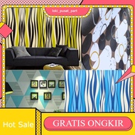 45CM x 8M Bedroom Wall Paper 3D Embossed Striped Wallpaper Sticker