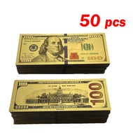 cod 20/50/100pcs America 24k Gold Foil Banknote 100 Dollars Golden USD Paper Money Banknotes Crafts 